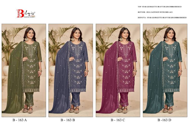 Bilqis B 163 Georgette Pakistani Salwar Kameez Online Wholesale