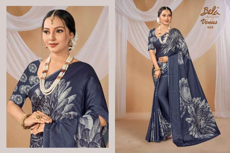 Venus By Bela Fashion Satin Print Saree Bulk Orders In India