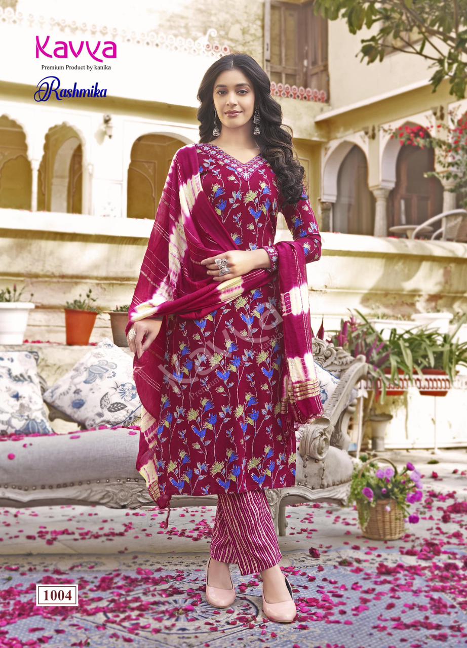 Kavya Rashmika Vol 1 Printed Straight Kurti With Bottom Dupatta Wholesale Clothing Suppliers In India