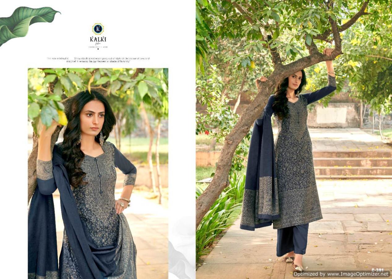 Kalki Gulmohar Vol 3 Latset Designer Printed Casual Wear Pure Handloom Weaving Pashmina Dress Material Collection