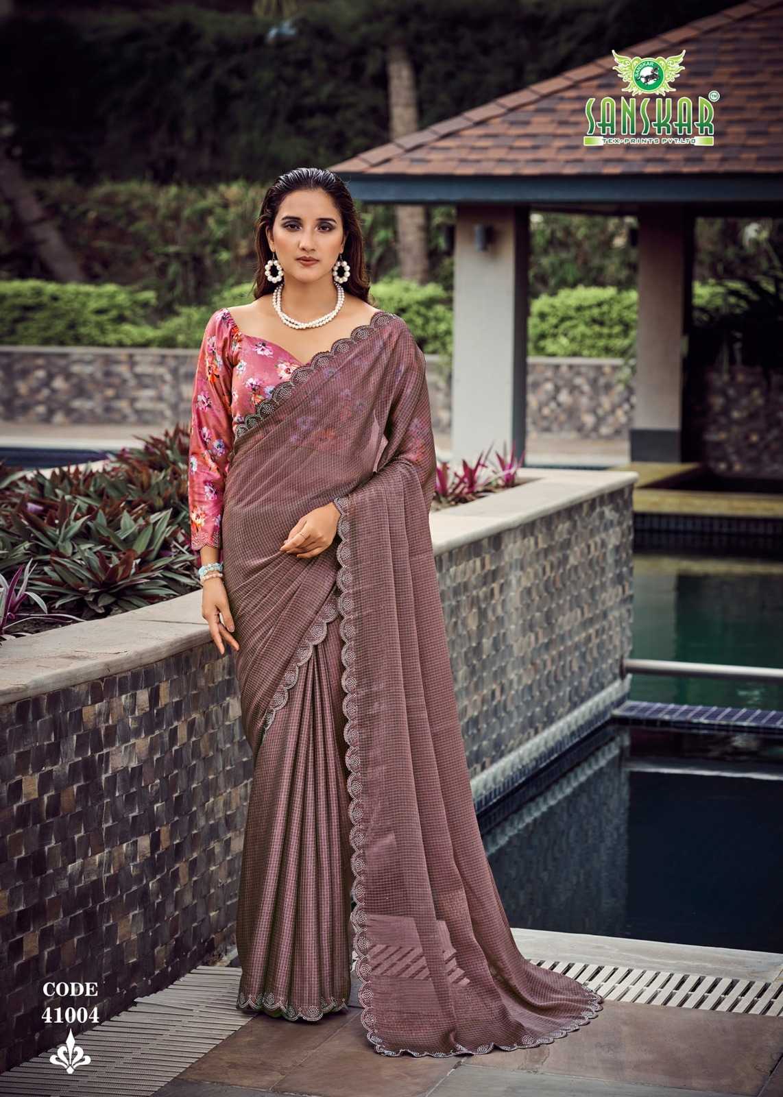 Husn By Sanskar Simmer Saree Wholesale In India