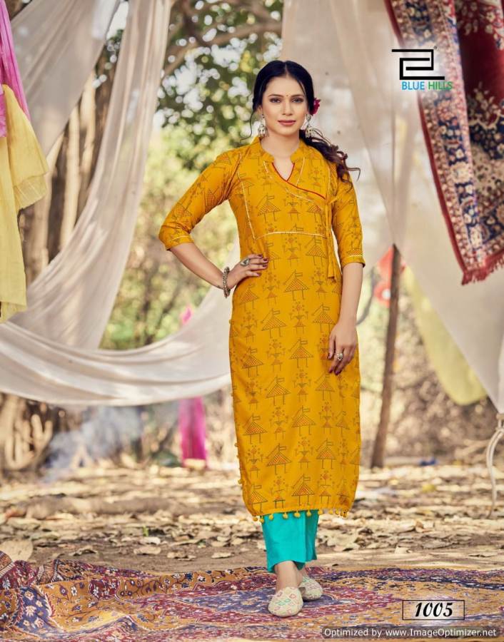 Blue Hills Candy 1 Stylish Ethnic Wear Rayon Designer New Kurti Collection