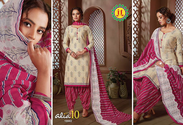 Jt Alia 10 Latest Fancy Regular wear Pure Cotton Printed Dress Material