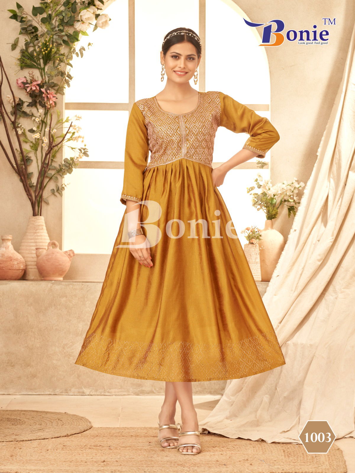Jivika By Bonie Designer Vichitra Fancy Kurti Suppliers In India