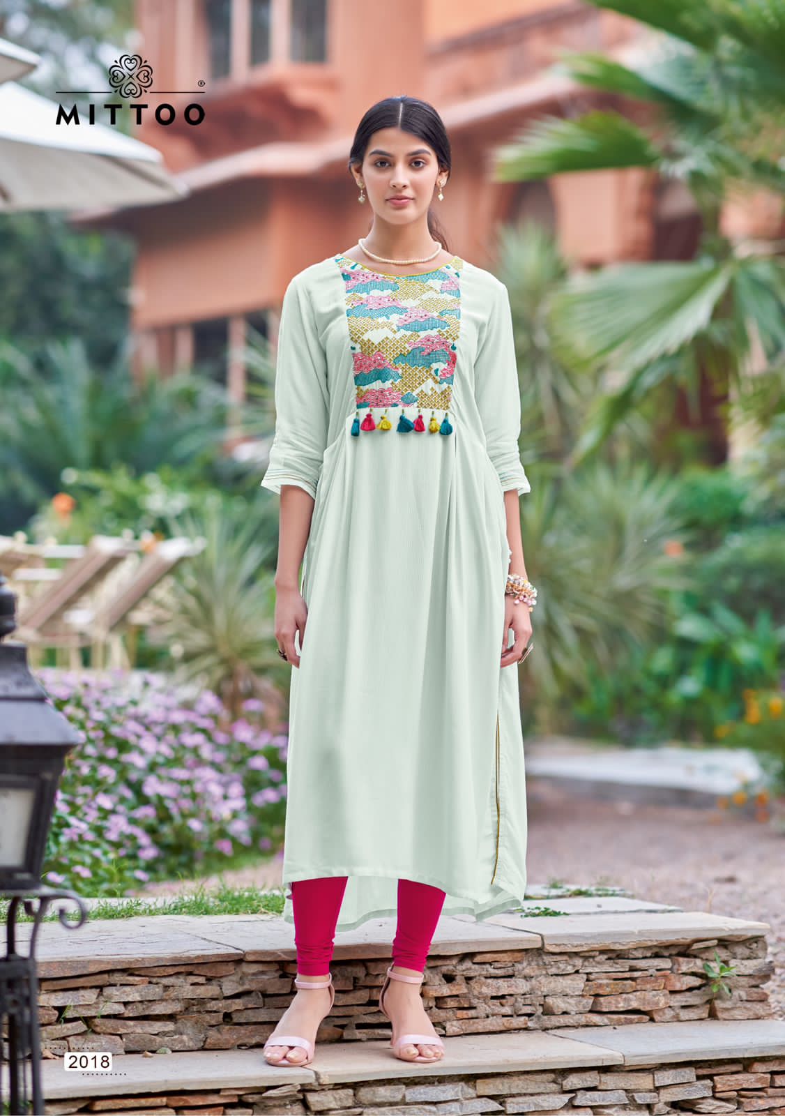 Mittoo Mullberry Heavy Rayon Embroidery Kurti Catalog
