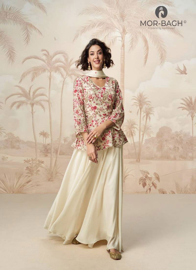 Mor Bagh By Aashirwad Jivika Chinon Designer Salwar Suits Wholesalers In Delhi