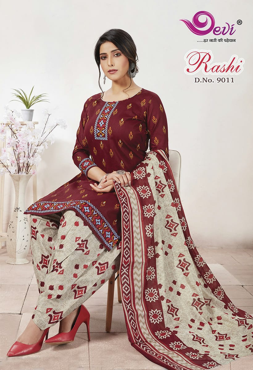 Devi Rashi Vol 9 Latest Designer Full Printed Pure Cotton Dress Material Collection  