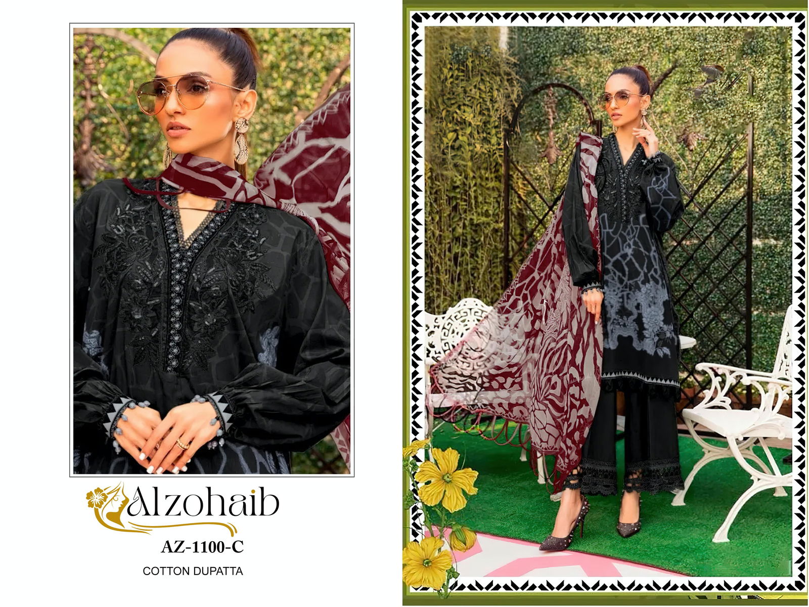 Alzohaib Az 1100 A To D Cotton Printed Pakistani Suits Orders In India