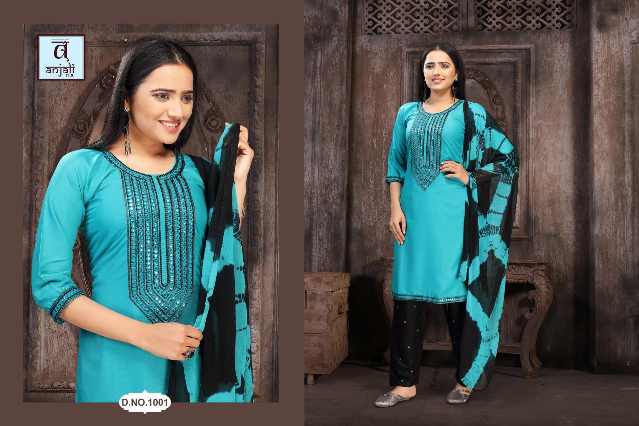 Anjali Alvira Latest fancy Casual Regular Wear Readymade Salwar Suit Collection
 