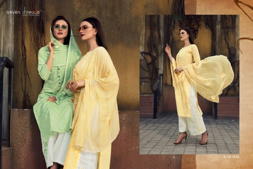 Seven Thread Latest Ready Made Designer Casual Wear Cotton Suit With Naznin Dupatta Collection 