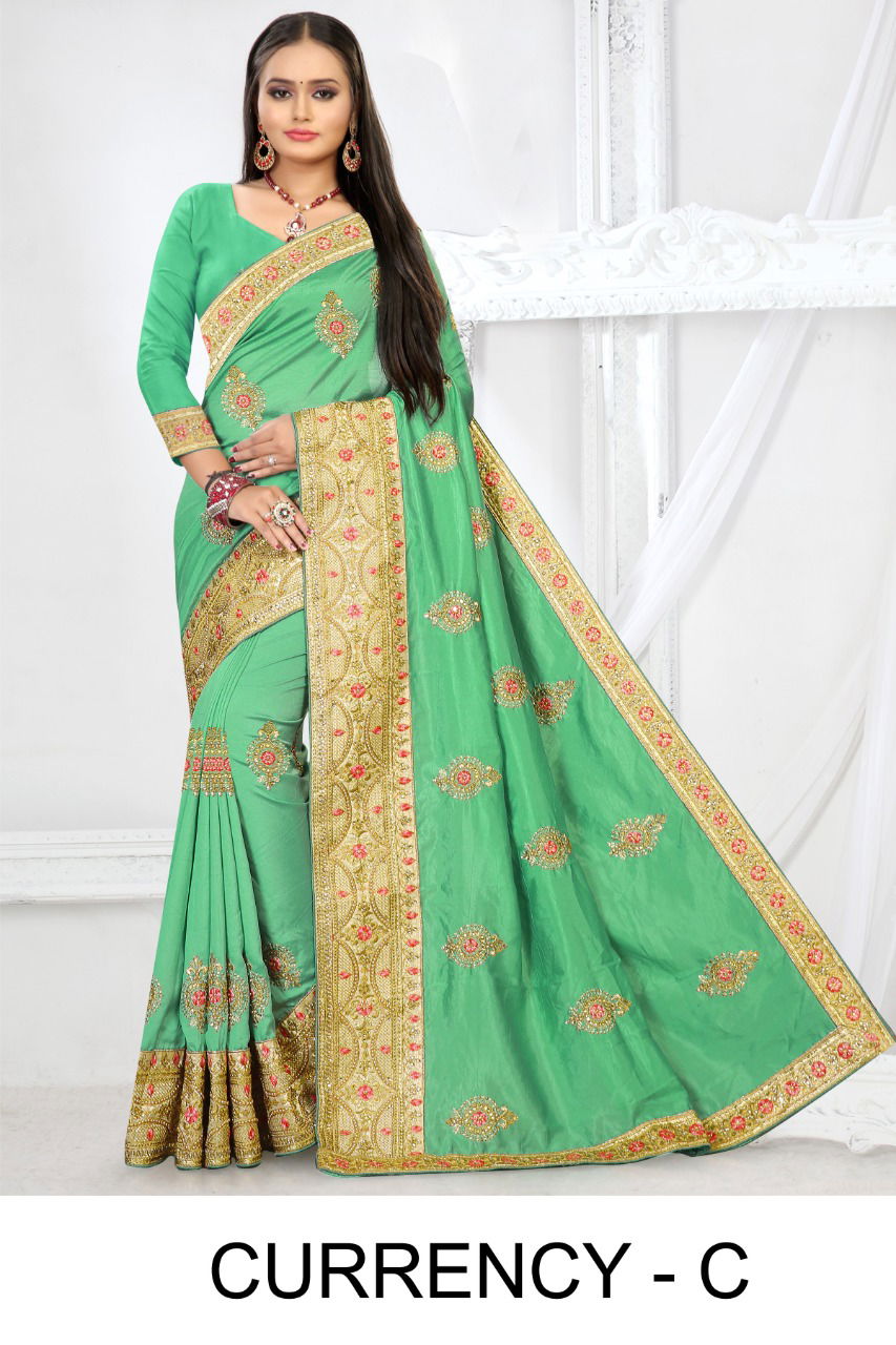 Ronisha Currency Fancy Party Wear Silk Designer Sarees Collection
