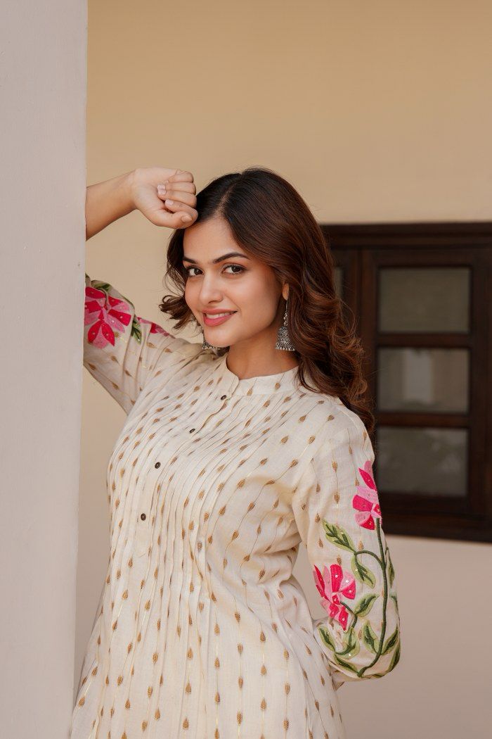 Tanyaa P 151 Cotton With Hand Work Kurti With Bottom Wholesale Online
