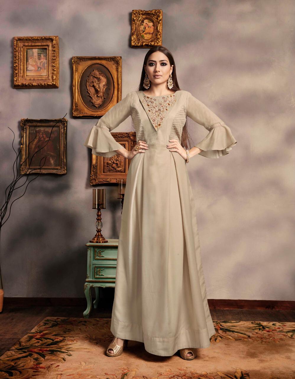 Crown - Vol 3 New Designer Heavy Party Wear Viscose Musalin With Value Added Embroidery And Hand Work Kurti Collection