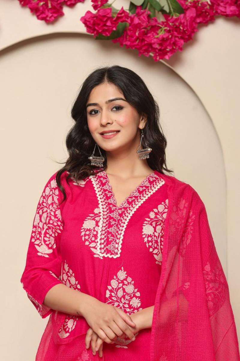 Tanyaa P 204 Cotton Kurti With Bottom Dupatta Exporters In India