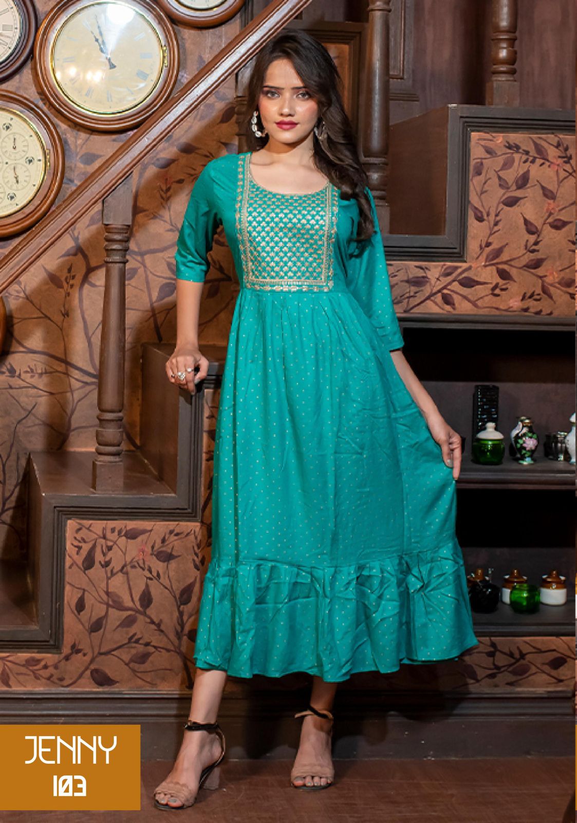 Jenny 101 New Latest Designer Ethnic Wear Long Anarkali Kurti Collection