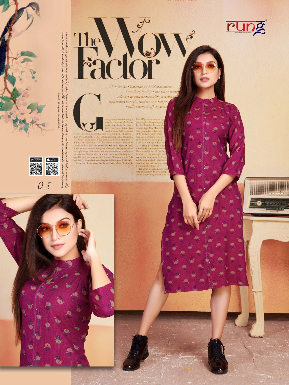 Rung Blend Latest Designer Printed Casual Wear Kurtis Collection 