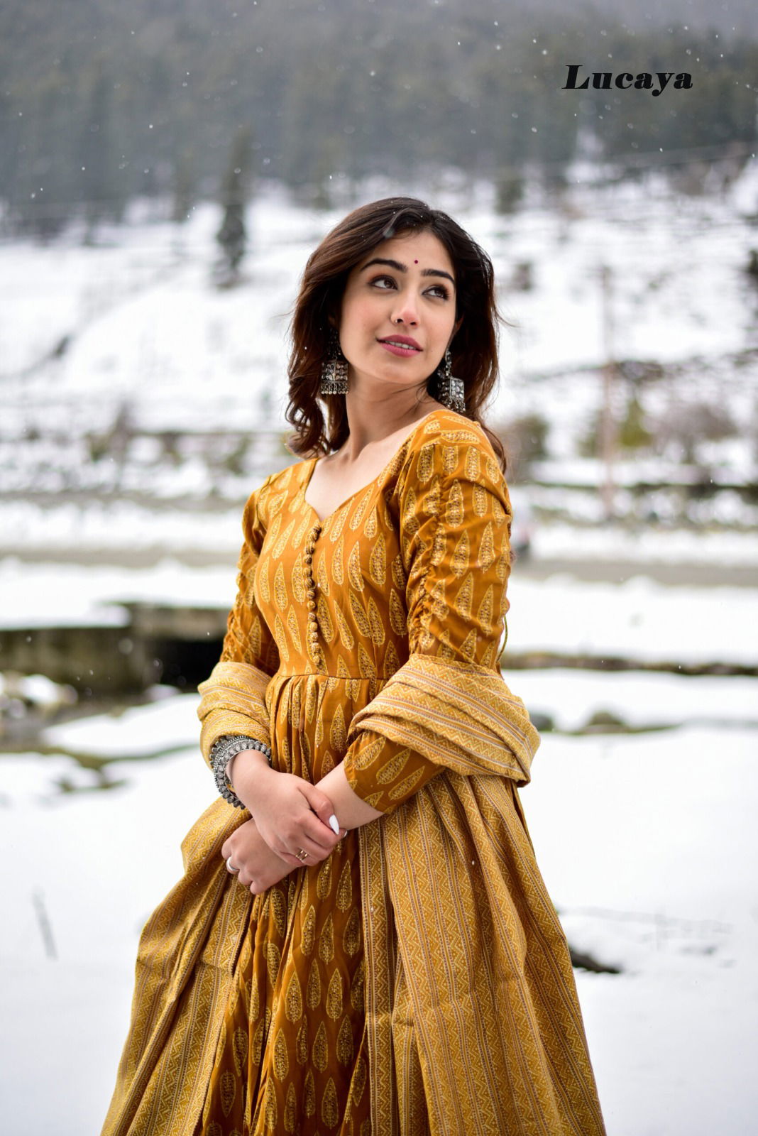 Lucaya Vol 15 Printed Full flair Kurti With Bottom Dupatta Catalog
