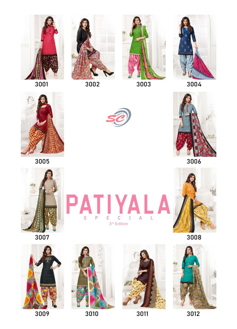 Sc Patiyala Special Vol 3 Casual Wear Pure Printed Cotton Dress Material Collection
