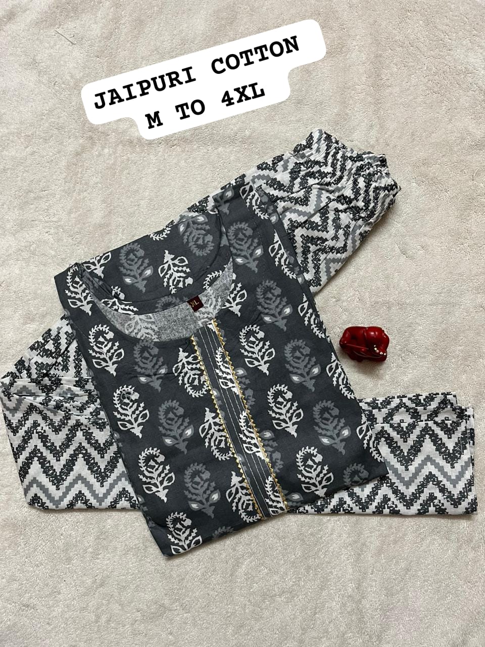 Virat Jaipuri Cotton Printed Kurti With Bottom Catalog