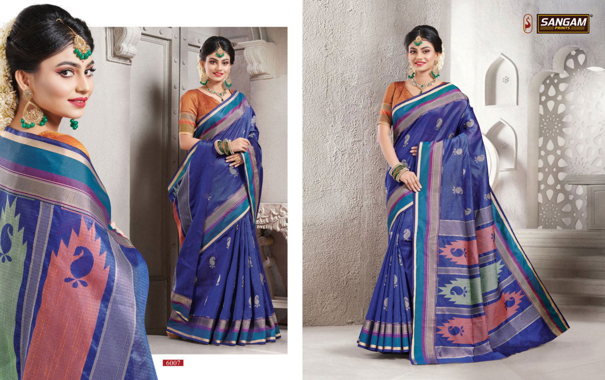 Sangam Shantiniketan Latest Heavy Designer Festive Wear Handloom Silk Fancy Sarees Collection

