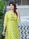 Aaradhna 2020 Parrot Colour Rayon Embroidery A Line Surat Kurti Wholesale Market
