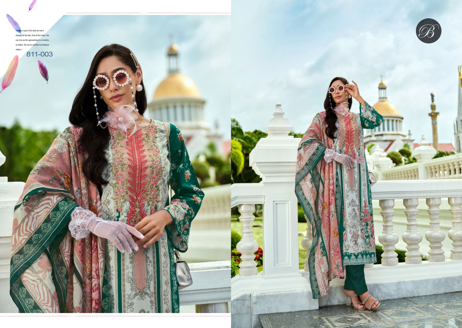 Naira Vol 99 By Belliza Cotton Printed Embroidered Dress Material Wholesalers In Delhi
