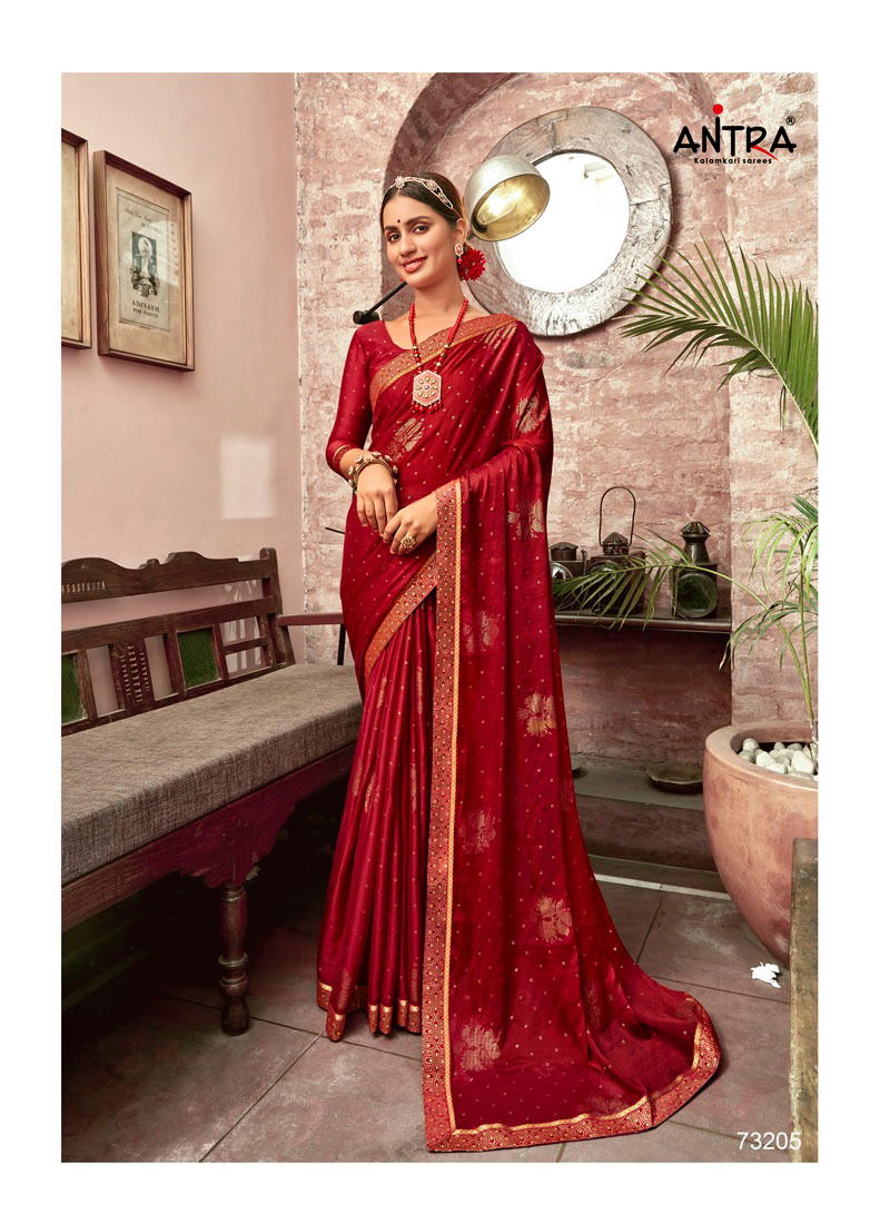 ANTRA LAHAR  VOL -1 Latest fancy Designer Heavy Festive Wear Chiffon Printed With Readymade Lace Saree Collection 