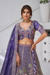 Purple Colour Organza Tissue Designer Bridal Lehenga With Blouse And Dupatta Bulk Orders In India Kf 2156