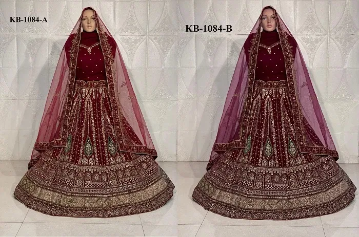 Kb 1084 A And B Designer Embroidered Lehenga Choli Online Wholesale