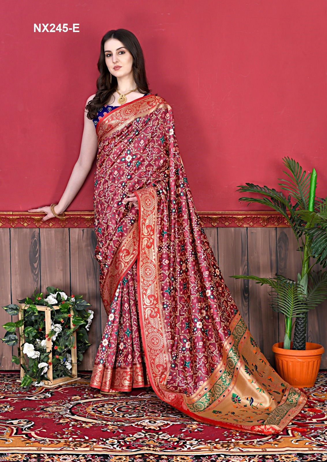 NX245 A To E by Murti Nx Printed Paithani Silk Wholesale Sarees Manufacturers