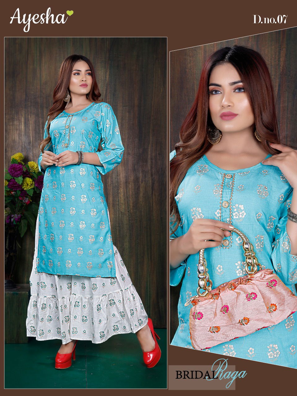 Ayesha Bhavya Latest fancy Designer Casual Wear Rayon Printed Kurtis With Bottom Collection

