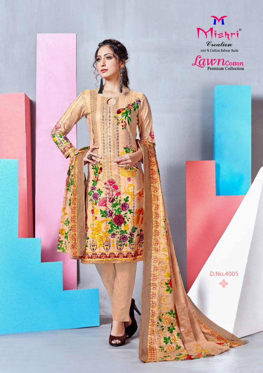 Mishri Lawn Cotton Latest Designer Casual Wear Pure Lawn Cotton Dress Material Collection 