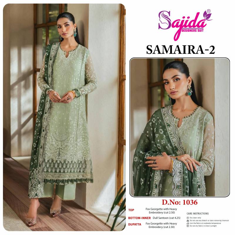 Sajida Samaira 1036 To 1038 Georgette Pakistani Salwar Kameez Wholesale Suppliers In Mumbai