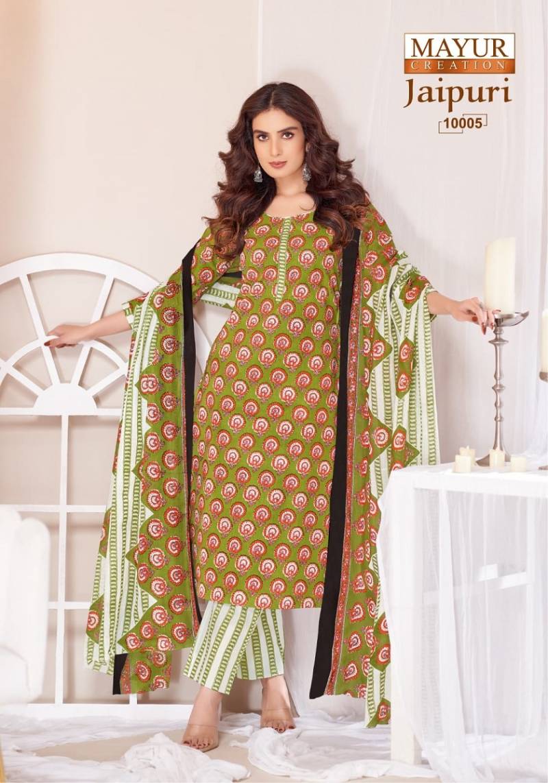 Jaipuri Vol 10 By Mayur Cotton Printed Stylish Dress Material Wholesale Online