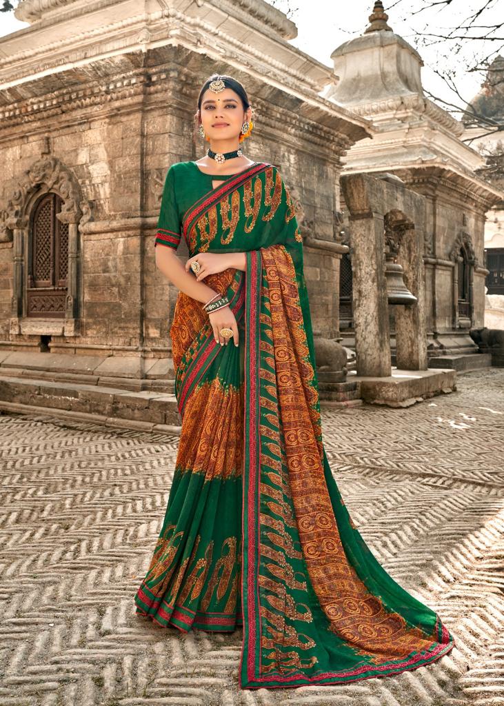 Kashvi Lavanya Silk Weightless Georgette Printed Casual Wear Sarees Collection
