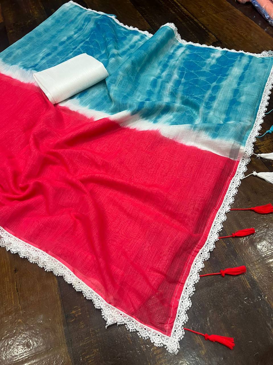MG 296 Plain Linen Digital Printed Sarees Catalog