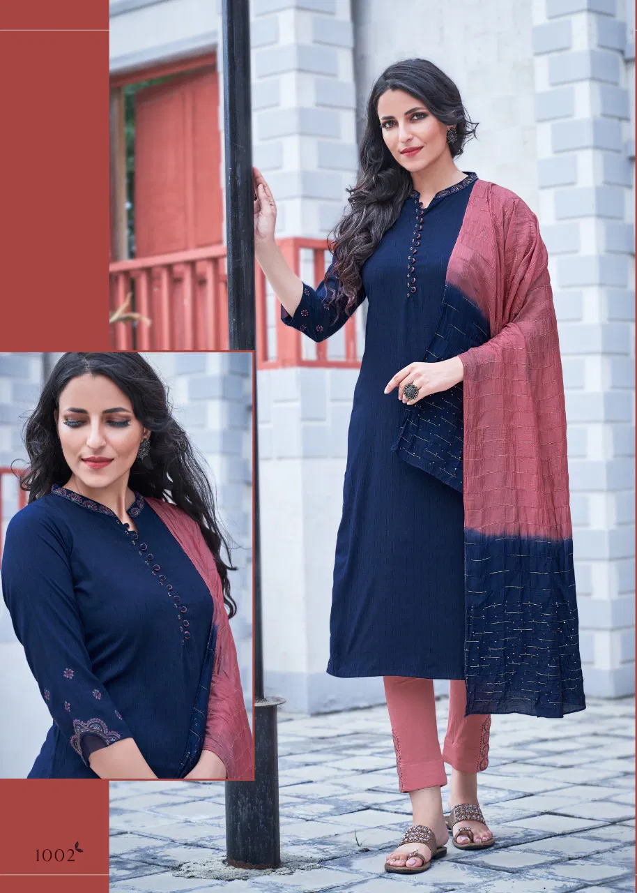 KOODEE SAHELI VOL-9 Designer Festive Wear Pure Nylon Viscose With Stripe Readymade Salwar Suit Collection