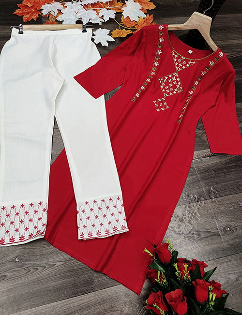 Silk 5 Rayon Latest Fancy Regular Casual Wear Work Kurtis With Bottom Collection
