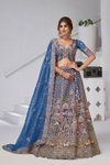 Teal Blue Colour Organza Tissue Designer Bridal Lehenga With Blouse And Dupatta Wholesale In India Kf 2156