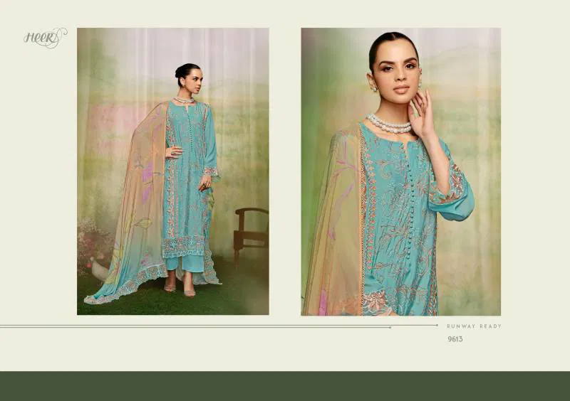 Mariyam By Kimora Heer Muslin Embroidery Salwar Suits Suppliers In India