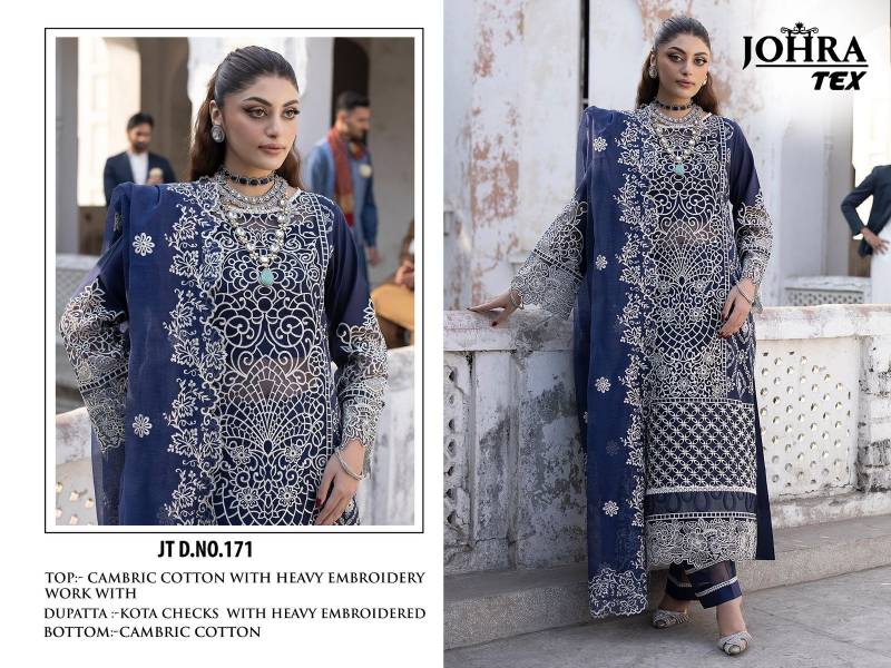 Johra Tex 171 Cambric Cotton Embroidered Pakistani Salwar Kameez Online Wholesale