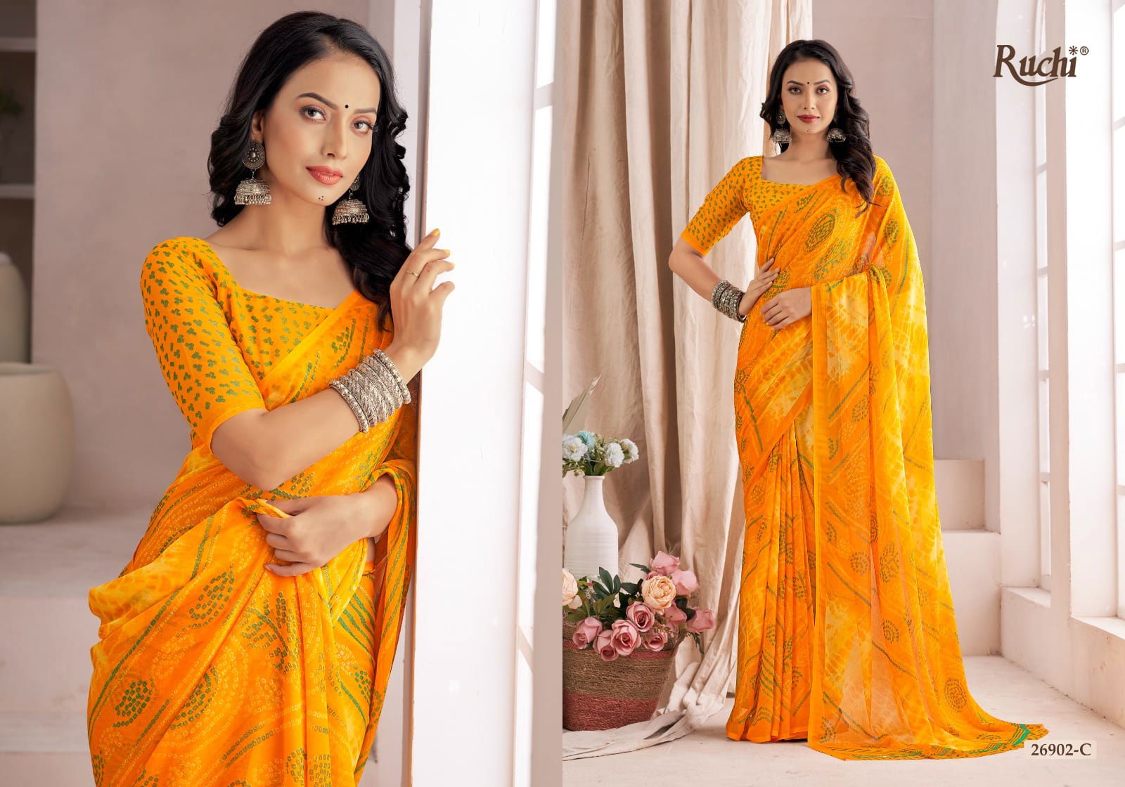 Star Chiffon 137 By Ruchi Bandhani Printed Daily Wear Sarees Catalog
