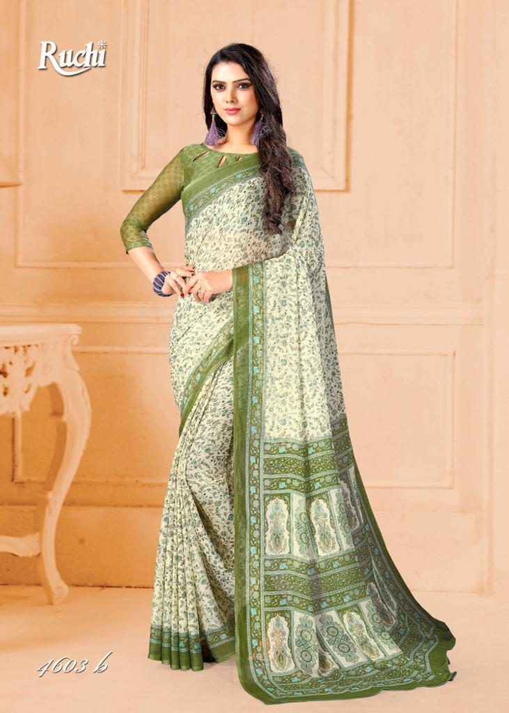 RUCHI SUPER KESAR CHIFFON 46TH EDITION Latest Regular Wear Printed Saree Collection