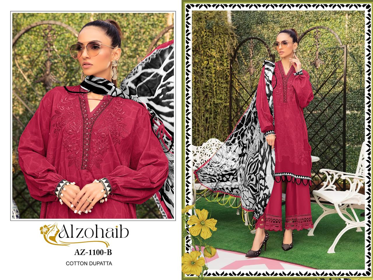 Alzohaib Az 1100 A To D Cotton Printed Pakistani Suits Orders In India
