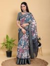 Scgt Gunjan B Linen Woven Jacquard Printed Fancy Saree