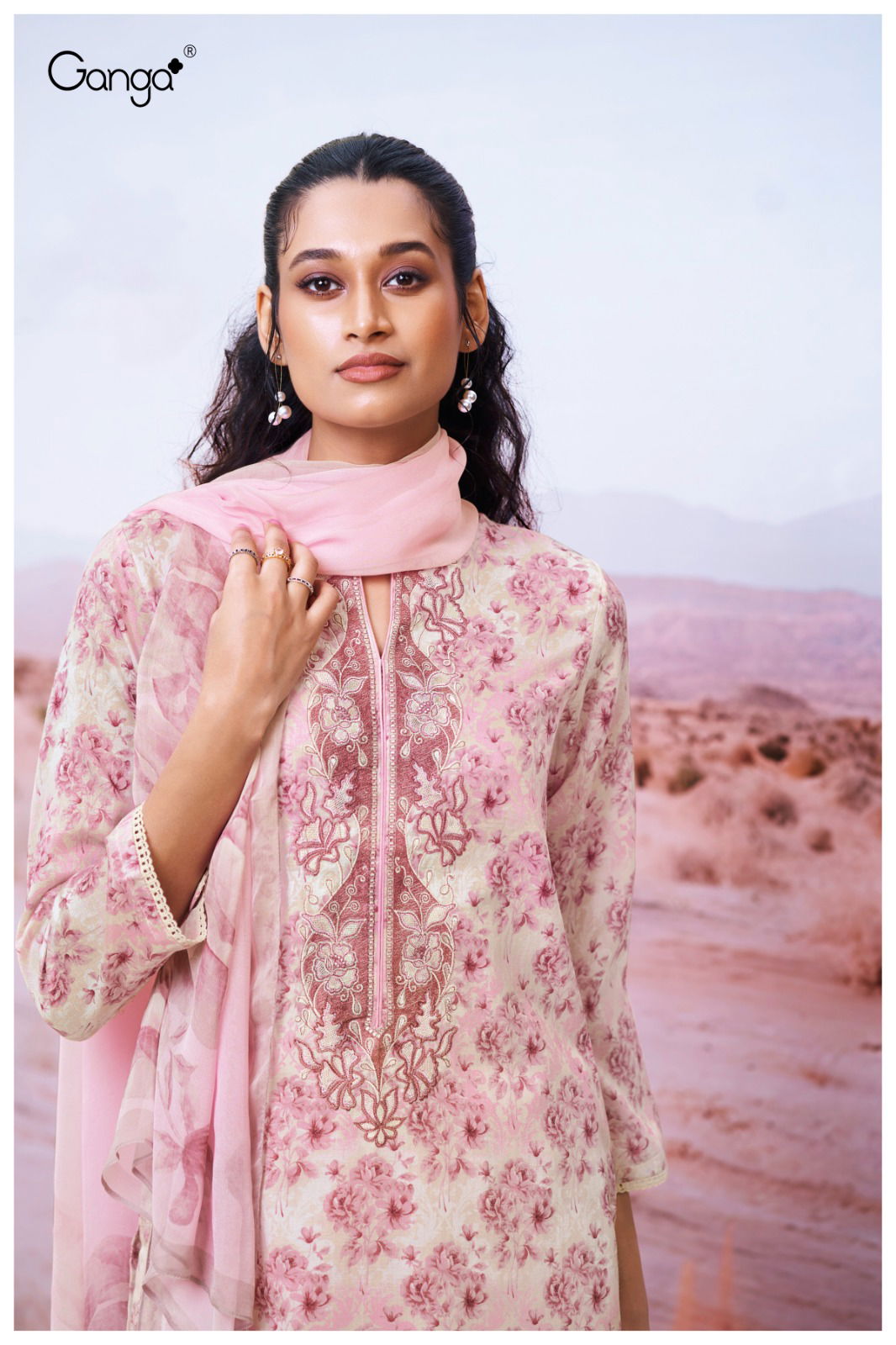 Brea 3426 By Ganga Cotton Printed Embroidery Salwar Suit Surat Wholesale Market