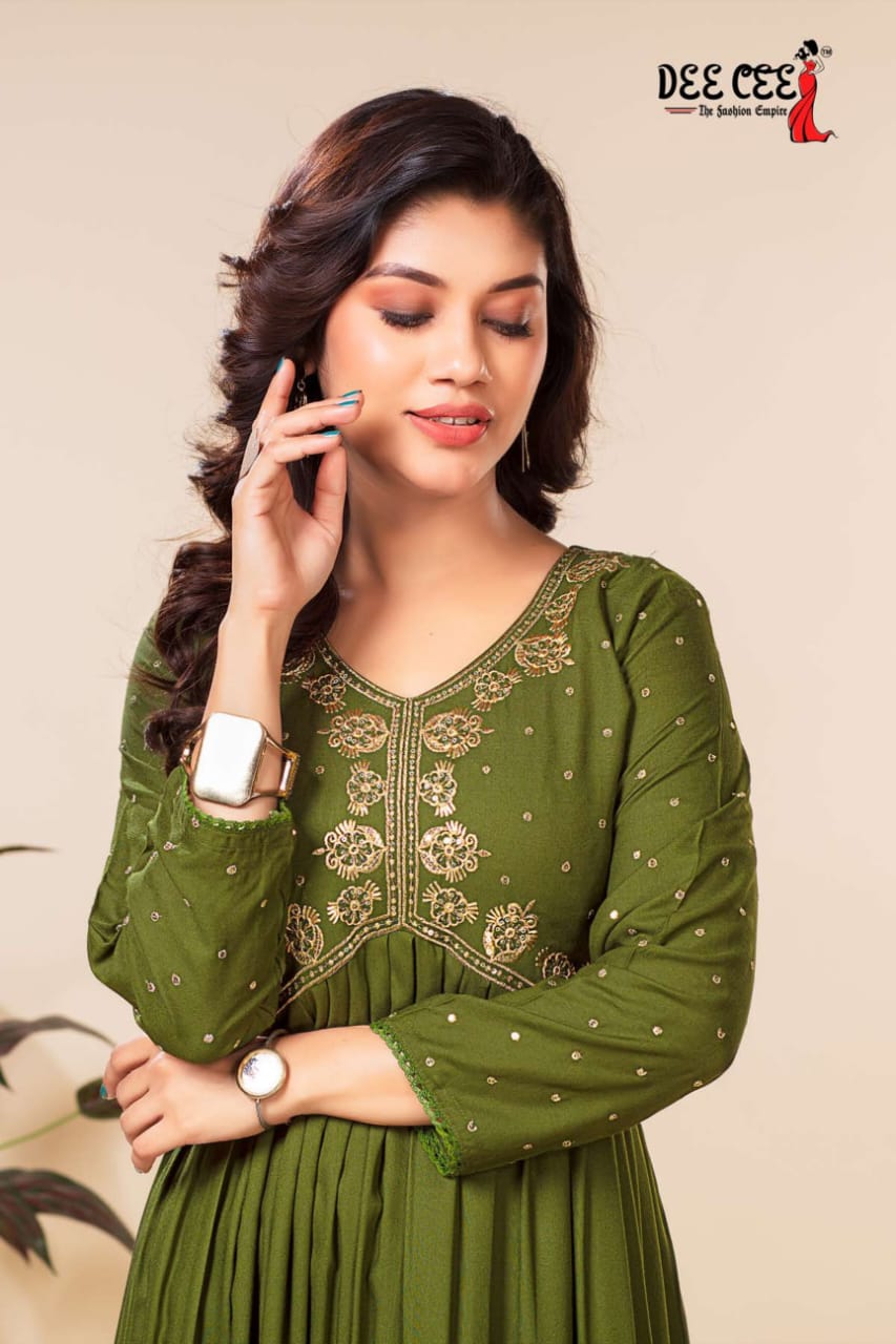 Prakriti By Deecee Rayon Alia Cut Kurtis Catalog