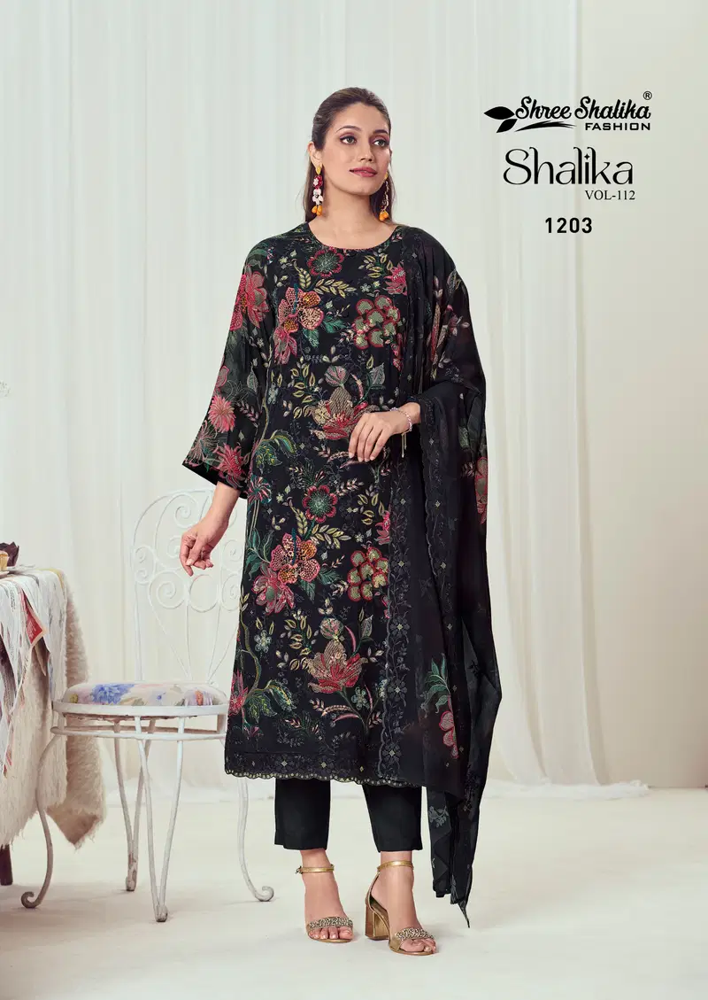 Shree Shalika Vol 112 Georgette Printed Salwar Suits Surat Wholesale Market