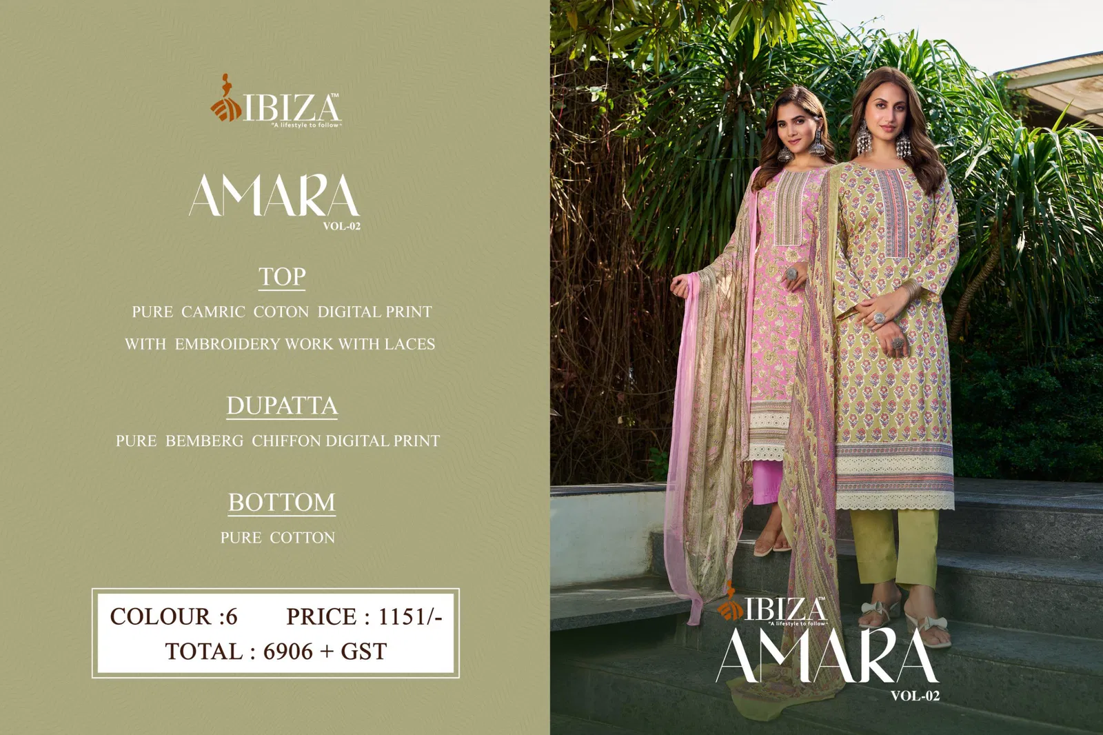 Amara Vol 2 By Ibiza Camric Cotton Printed Salwar Kameez Exporters In India