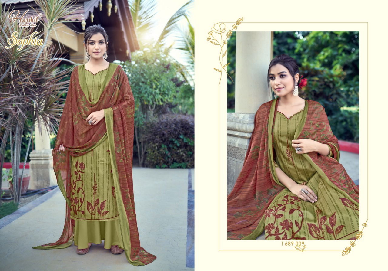 Harshit Sophia Latest Fancy Designer Heavy Casual Wear Pure Cambric Cotton Digital Style Print with Swarovski Diamond Work Dress Material

